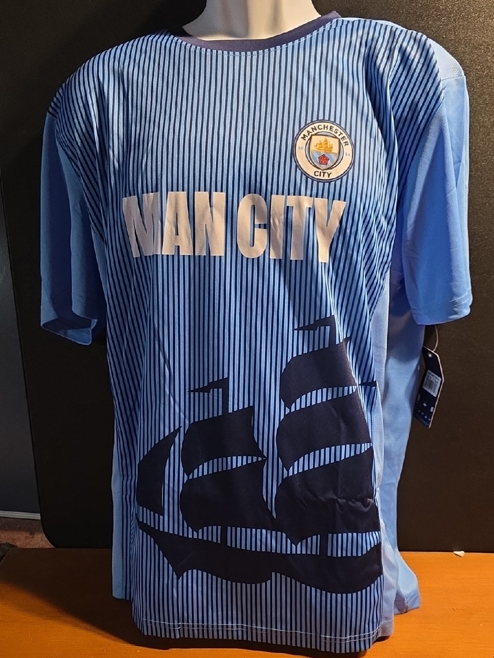 Men’s  MAN CITY Light Blue Graphic Football Shirt